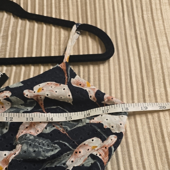 Express Black and Pink Cotton Floral Mini Dress - Picture 13 of 16